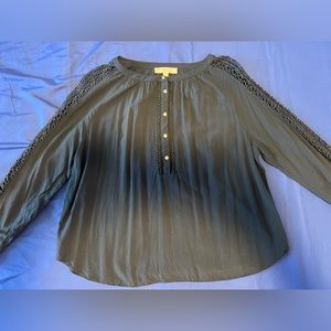 Loft midnight blue blouse with crochet front and sleeves Bundle Deal 3/$20